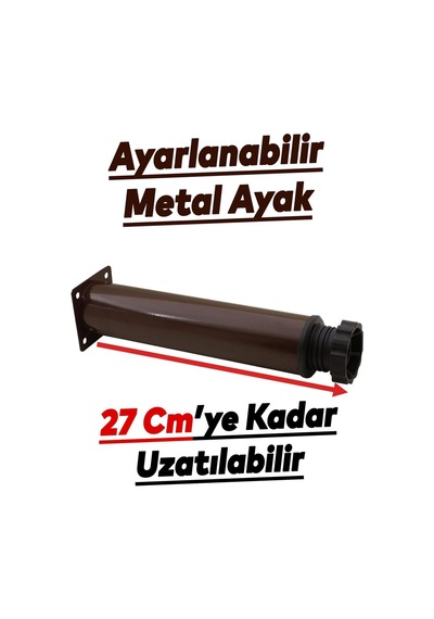 Lexroo Ayarlanabilir Mobilya Kanepe Baza Koltuk Metal Destek Yükseltici Kahve Ayağı Ayakları 25 Cm Çok Renkli