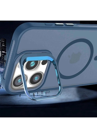 Samsung Galaxy S24 Kılıf Armor Seri Magsafe Uyumlu Stand Özellikli Kamera Lensli Kapak Derin Mor