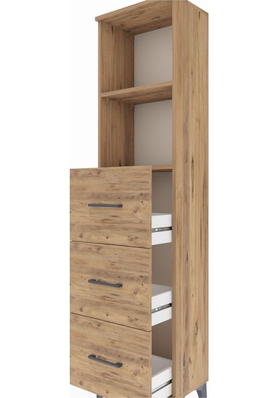 Arges Dolap 2 Raflı 3 Çekmeceli 44x30x182 Çam-çam Çam