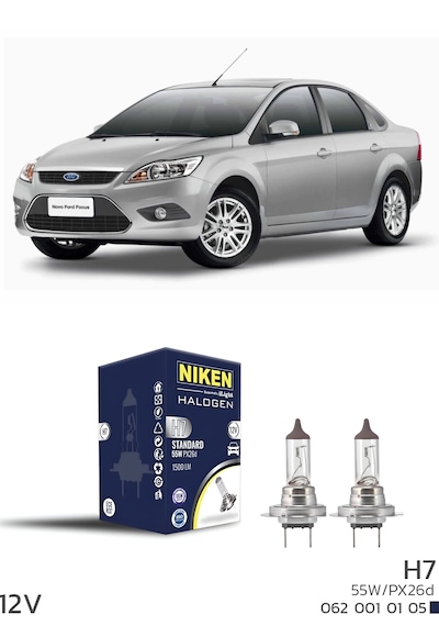 Ford Focus 2,5 2008-2011 Kısa Far Ampulü H7 Halojen Ampul 12v 55w 2 Adet 3200k Güçlü Net Işık Yasal