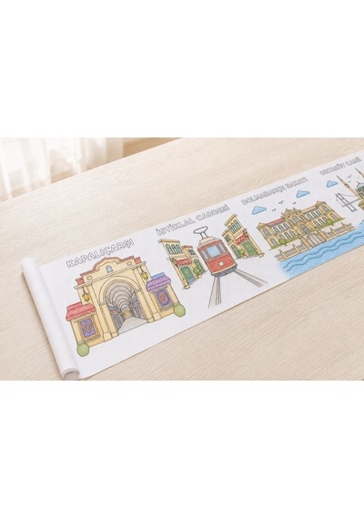 Haydi Dekor Istanbul U Boyuyorum Çocuk Boyama Rulosu 30 Cm 4 Metre Tarihi Mekânlar Temalı Eğitici Boyama Ve Etkinlik Kâğıdı 1 Adet