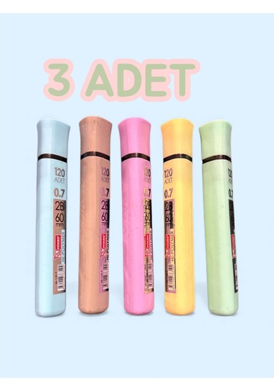 120 Li Kalem Ucu 3 Adet Siyah Pastel Kutu Renklerinde