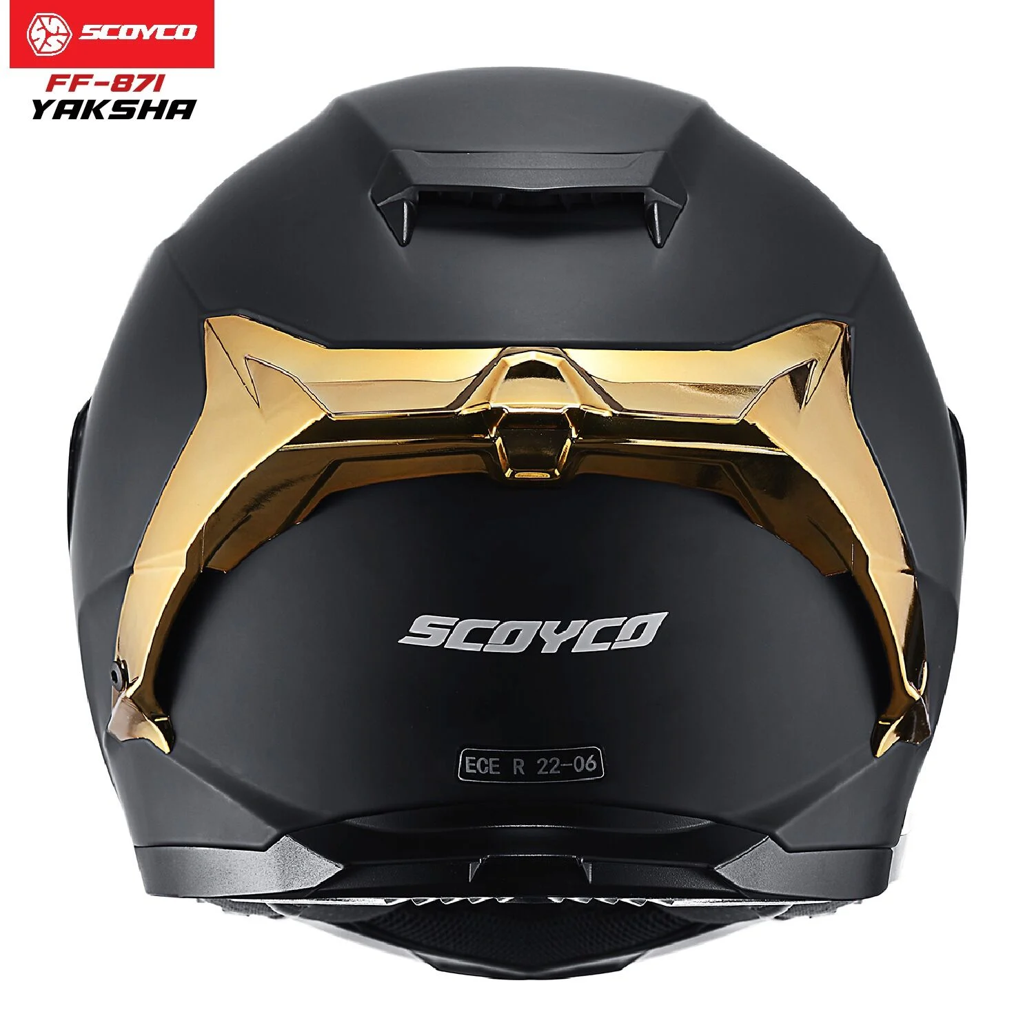 Scoyco 871 Yaksha Full Face Ece Onaylı Vizörlü Motosiklet Kaskı Mat Siyah