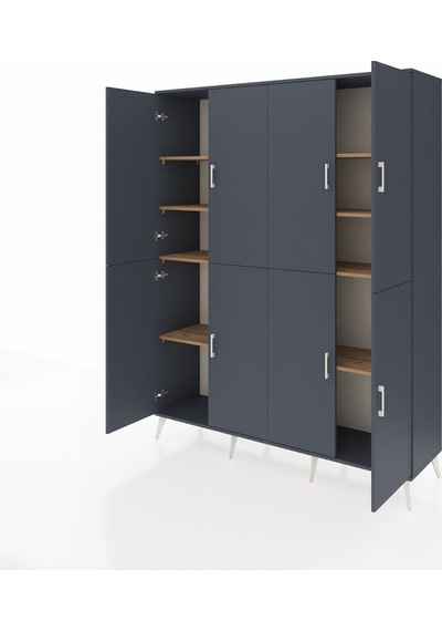 Hyperion Gardrop 8 Raflı 8 Kapaklı 176x44x221 Antrasit-antrasit/çam Antrasit/çam Hyperion Gardrop 8 Raflı 8 Kapaklı 176x44x221 Antrasit-antrasit/çam Antrasit/çam