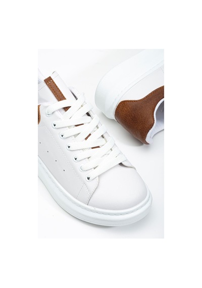 Fersatie Beyaz - Taba Kadın Sneaker Günlük Ayakkabı Beyaz