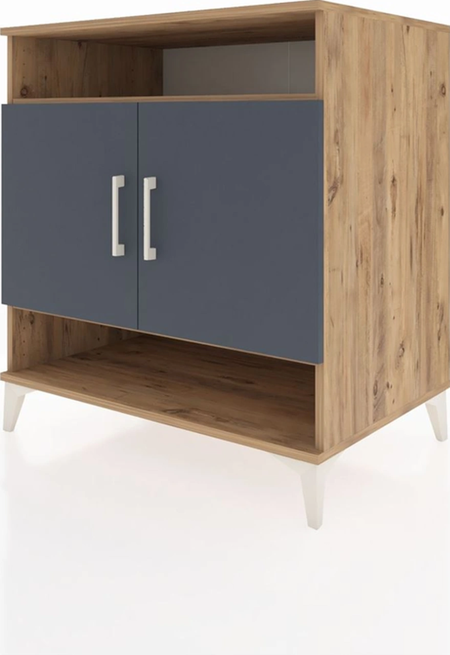 Kronos Şifonyer 3 Raflı 2 Kapaklı 88x59x96 Çam-antrasit Çam