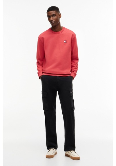 Tommy Jeans Tjm Regular Badge Crew Ext Kırmızı Erkek Sweatshirt-16426