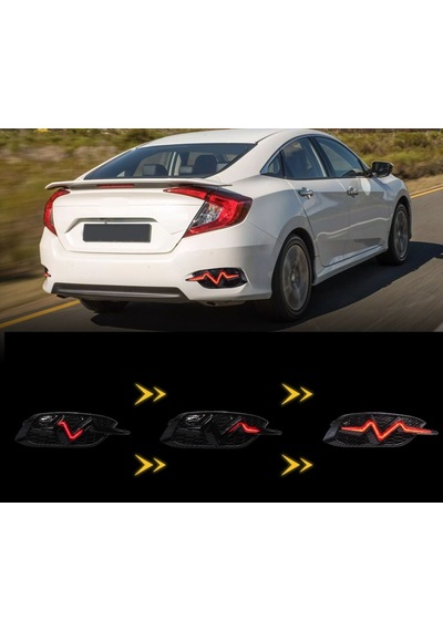 Autogp Honda Civic Fc5 Arka Sis Lambası Ledli Ritim Dizayn Kırmızı 2017 / 2021