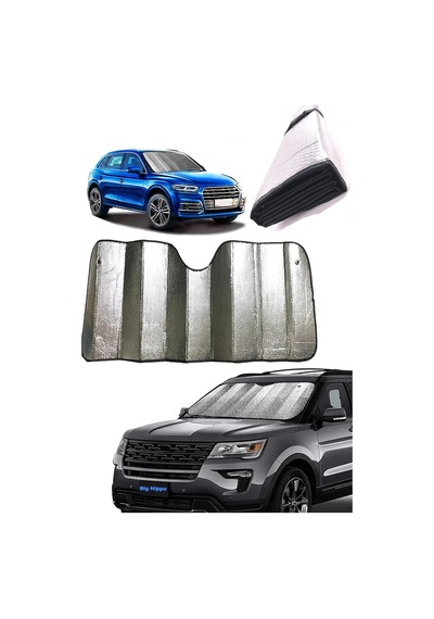 Suv Ve Geniş Araba Ön Cam Güneşliği Metalize Parlak Alüminyum Baloncuklu 140 X 70 Cm