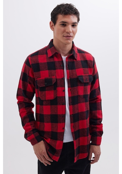 Tudors Erkek Slim Fit Dar Kesim Uzun Kollu Kapaklı Çift Cepli Kareli Kışlık Oduncu Gömlek-41626 Çok Renkli Tudors Erkek Slim Fit Dar Kesim Uzun Kollu Kapaklı Çift Cepli Kareli Kışlık Oduncu Gömlek-41626 Çok Renkli