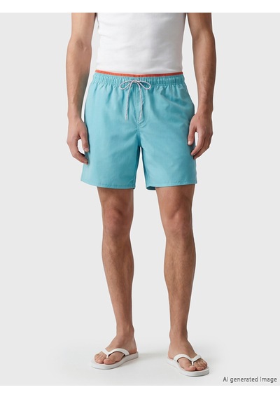 Lcw Swımwear Mavi Kısa Boy Erkek Deniz Şortu