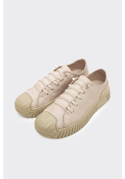 Derinet Lastik Bağcıklı Kadın Sneaker Bej Bej