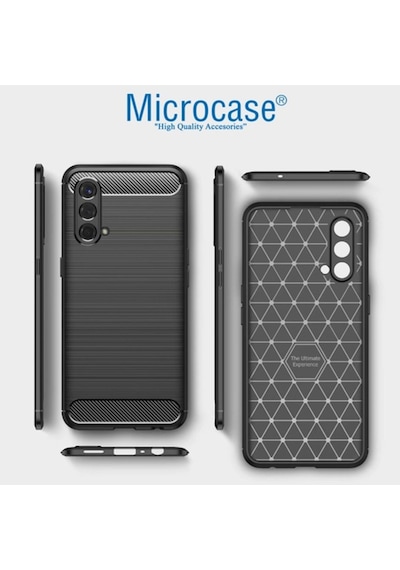 Oneplus Nord Ce 5G Brushed Carbon Fiber Silikon Kilif - Siyah 511972827