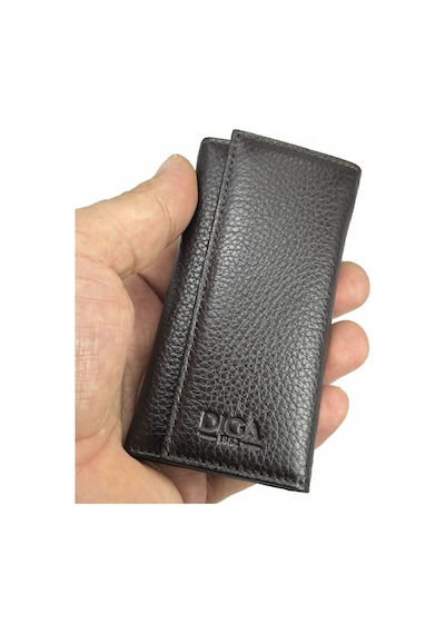 Hakiki Deri Organizer Dikey Anahtarlık Kahve Bronz
