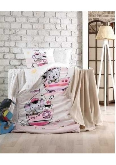 Taç Kristal Sailling Pink Bambu Örgü Bebek Seti