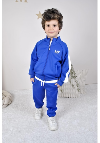 Miababy Scuba Fermuarlı Takım Saks Mavi