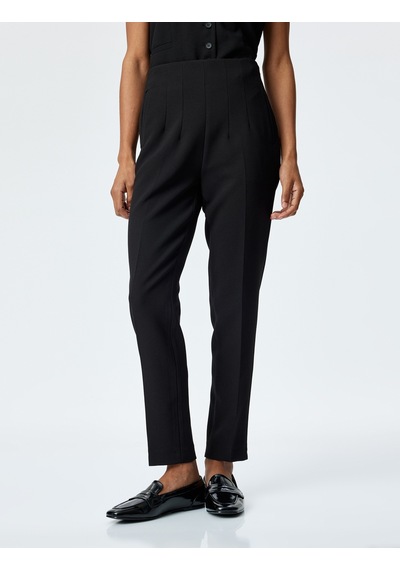 Koton Yüksek Bel Slim Fit Cigarette Pantolon Siyah 5wak40190uw Siyah