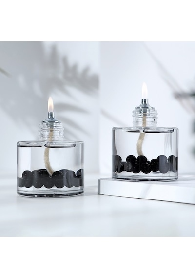 Imperiums Pearl Cylinder Dekoratif Kandil Mum 2'Li Set
