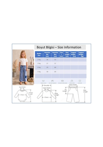 Babymod Kelebek İşlemeli Denim Kız Çocuk Kot Pantolon Mavi