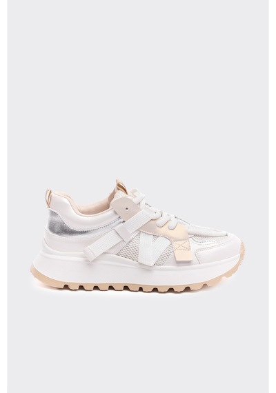 Derinet Bağcıklı Günlük Kadın Sneaker Taupe Taupe