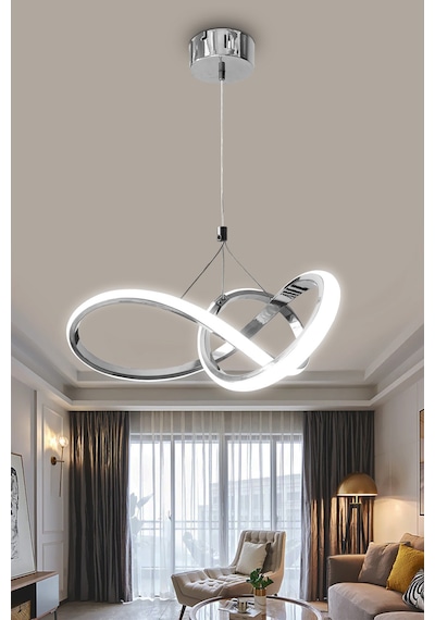 Kardelen Modern Sarkıt Led Avize - Kumandalı / Krom Krom