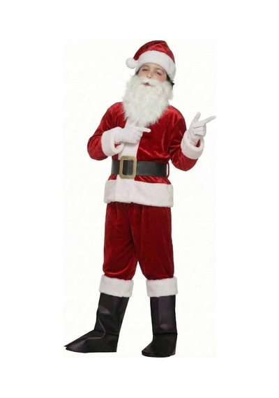 Kadife Kumaş Lüks Noel Baba Kostümü