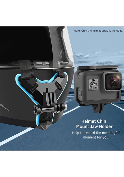 Honorall Tam Yüz Kask Çene Dağı Çene Tutucu Motosiklet Kask Kayışıhero İçin 7/6/5/4/3 Sjcam Sj5000 / 6000/7000o Diğer