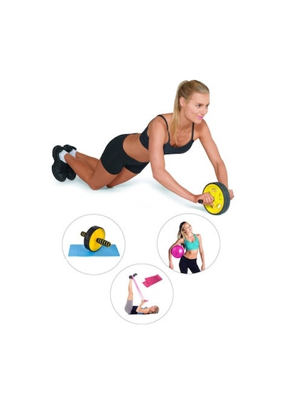 Spor Byfit Karın Kası Egzersiz Tekeri + Denge Topu + Band