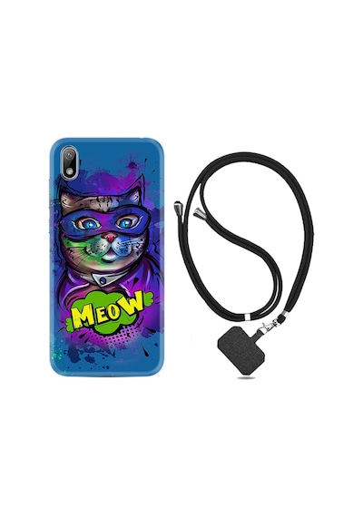 Huawei Y5 2019 Kılıf Boyun Askılı Super Meow 1715