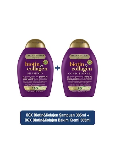 OGX Dolgunlaştırıcı Biotin & Kolajen Sülfatsız Şampuan 385 ML + Bakım Kremi