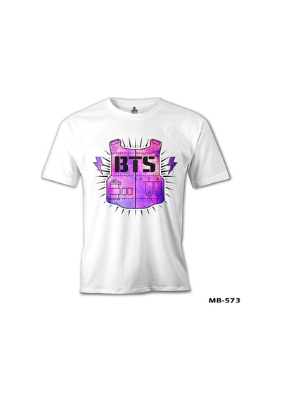Bts - Logo 3 Beyaz Erkek Tshirt