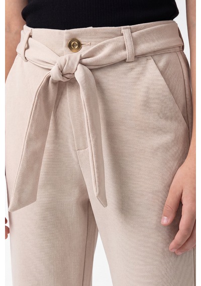 Joy Kids Kız Çocuk Bağlamalı Kumaş Pantolon 9-14yaş Siyah-krem