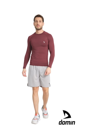 Hnc Sport Erkek Uzun Kol Bordo Fit Compression Spor Body Tshirt