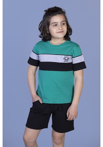Toontoy Kids Toontoy Erkek Çocuk Garni Detaylı Nakışlı Takım Yeşil
