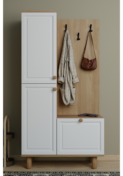 Forma Membran Kapaklı Portmanto 6 Raflı Askılıklı Ayakkabılık Raflı Vestiyer Beyaz - Meşe 90 Cm Ceviz-beyaz Forma Membran Kapaklı Portmanto 6 Raflı Askılıklı Ayakkabılık Raflı Vestiyer Beyaz - Meşe 90 Cm Ceviz-beyaz