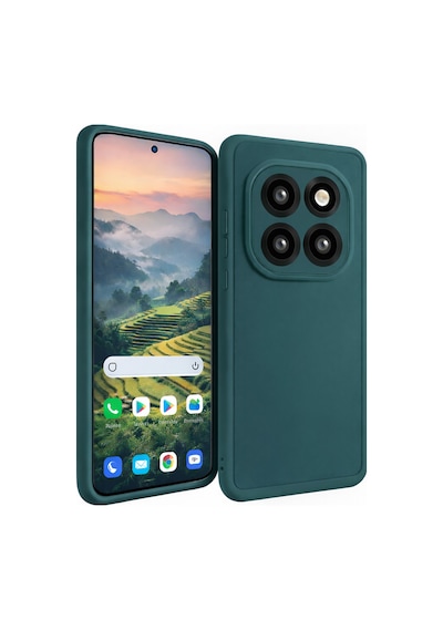 Mi Redmi Note 14 Pro Uyumlu Kamera Çıkıntılı Mat Silikon Telefon Kılıfı Yeşil