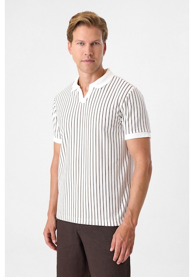 Back And Bond Regular Fit Ekru Düğmesiz Polo Yaka Tişört Çok Renkli