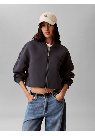 Calvin Klein Cropped Sporty Scuba, Cge Mavi Kadın Ceket