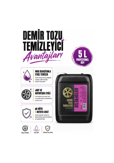 5 Litre Demir Tozu Temizleyici + Sünger Ve Mikrofiber Bez