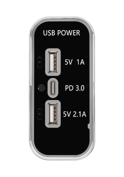 Dc 12v 24v Panel Montaj 3 Usb Bağlantı Noktaları 2 Usb-bir 3.1a + Tip-c Pd3.0 Araç Şarj Soketi