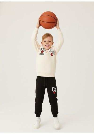 Beka Kids Erkek Çocuk Kalın Pamuklu Kumaş Baskı Detaylı Sweatshirt Pantolon Alt Üst Takım Siyah Beka Kids Erkek Çocuk Kalın Pamuklu Kumaş Baskı Detaylı Sweatshirt Pantolon Alt Üst Takım Siyah