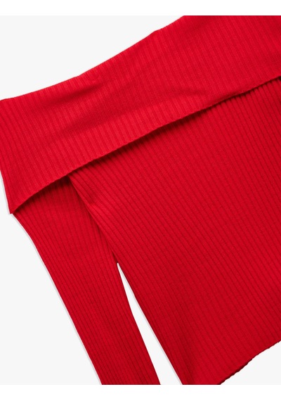 Koton Madonna Yaka Uzun Kollu Slim Fit Triko Kazak Kırmızı 6wal90019ht Kırmızı