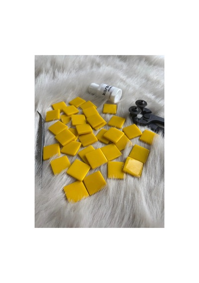Sanatsal Mozaik Sarı 2,5x2,5cm Mozaik Sanatı Malzeme 100gr