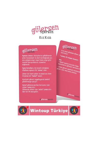 Oyun Eğlenceli Grup Kamp Ev Arkadaş Ortamı Komik Görev Ceza Kart Oyunu Gülersen İçersin-kız Kıza
