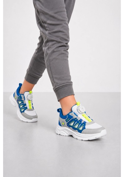 Ht Hotin Ignis Çocuk Spor Ayakkabı Mekanizmalı Bağcıksız Rahat Günlük Sneaker Beyaz-sax