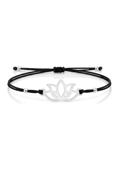 Lotus Çiçeği İpli Gümüş Bileklik - Gümüş Gümüş