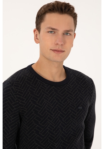 U.S. Polo Assn. Erkek Slim Fit Bisiklet Yaka Antrasit Kazak 50308343-VR006