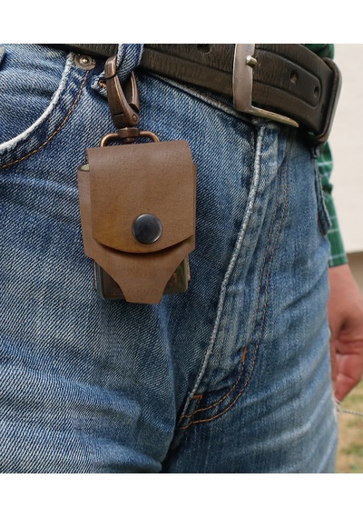 Sermo - Hakiki Deri El Yapımı Zippo Çakmak Kılıflı - Kahve  Kanca