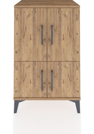 Hyperion Komodin 3 Raflı 4 Kapaklı 60x44x96 Çam-çam Çam
