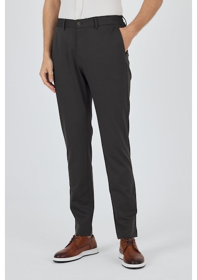 İmza Koyu Antrasit Esnek Yandan Cepli Casual Slim Fit Jogger Pantolon 1003250157 Koyu Antrasit